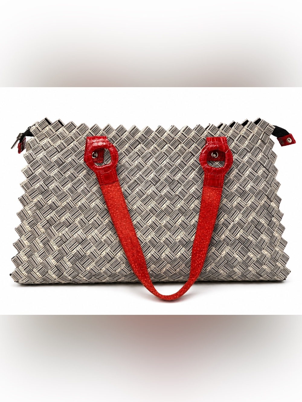 Nahui Ollin | Woven Upcycled Barcode| Tote Bag